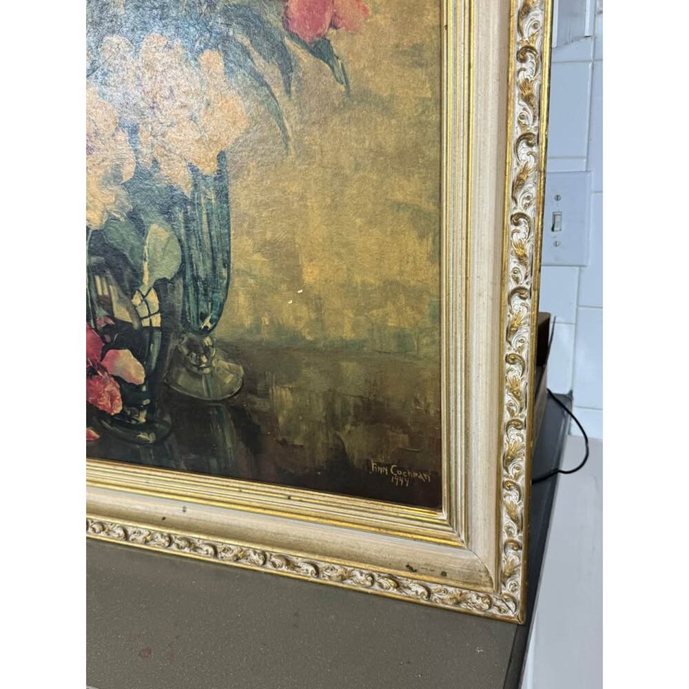 Ann Cochran Summer Splendor 1944 Oil Painting Floral Still Life Framed TV Prop - Picture 9 of 10